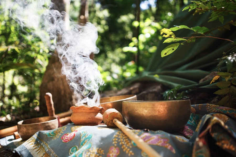 Close-up of a Bowl with Smoke